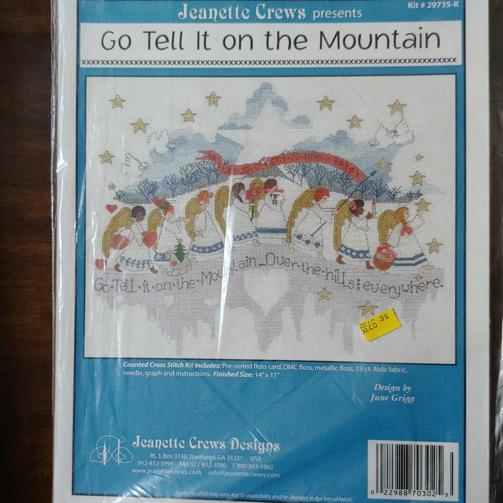 Jeanette Crews Cross Stitch Kit - Go Tell It on the Mountain
